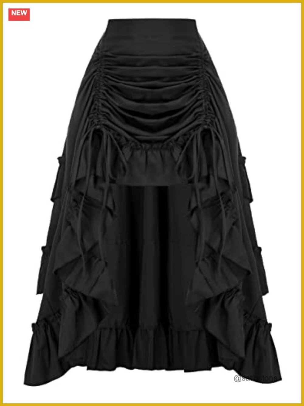Renaissance Pirate High Low Skirt Ruffle Tiered Victorian Goth